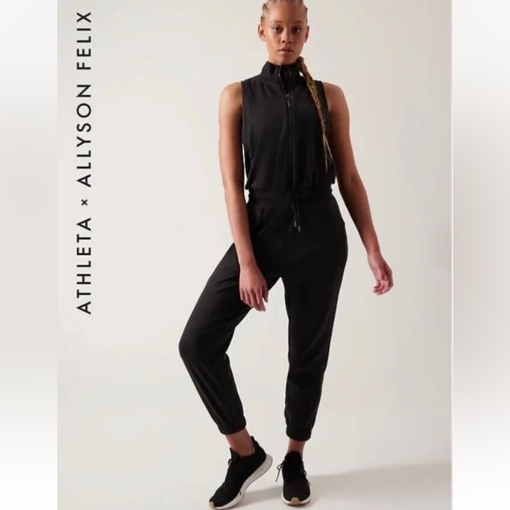 ATHLETA Allyson Felix LEGEND TRIUMPH Jumpsuit ONE-PIECE // Black
